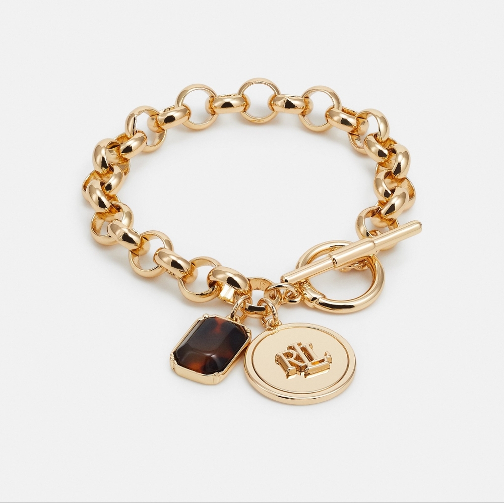 Ralph Lauren Gold-Tone Tortoise Flex Bracelet